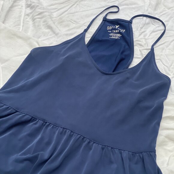 American Eagle Soft & Sexy Ruffle Racerback Tank Top (S) - Picture 3 of 6